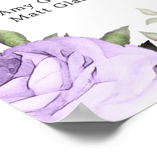 Paarse graafmachine voor het alfabetisch bruiloft poster (Hoek)