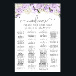 Paarse graafmachine voor het alfabetisch bruiloft poster<br><div class="desc">Een elegante grens van stoffige paarse rozen die verneveld zijn in een groenbladerblad begint met deze alfabetische spreiding. Het welkom wordt geschreven in een populaire trendy manuscriptdoopvont. Met twee regels hieronder kunt u uw welkomstwoord aanpassen. Vier kolommen laten u gemakkelijk namen en lijsten aan lijst toevoegen. Als u meer ruimte...</div>