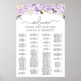 Paarse graafmachine voor het alfabetisch bruiloft poster