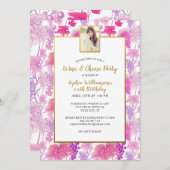 Paarse graafwijnstok Birthday foto Kaart (Voorkant / Achterkant)