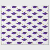 Paarse gradatiekappen en goudConfetti Cadeaupapier (Vlak)