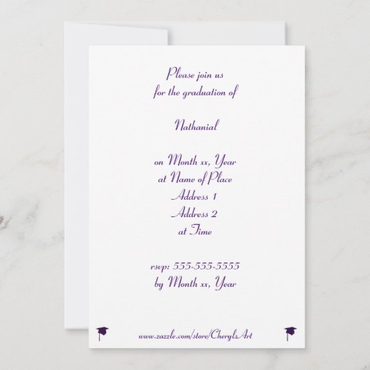 Paarse gradatieknop en Tassel-uitvindingen Kaart (Achterkant)