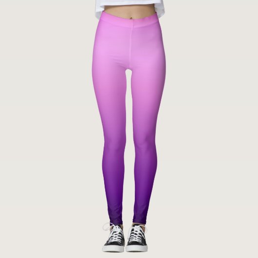 Paarse Gradiënt Aangepaste Leggings (Voorkant)