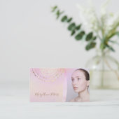 paarse gradiënt achtergrond visitekaartje (Staand voorkant)