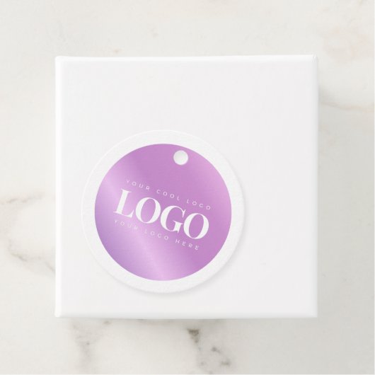 Paarse Gradiënt Bedrijfs de Aangepaste Logo van he Bedankjes Labels (In situ)