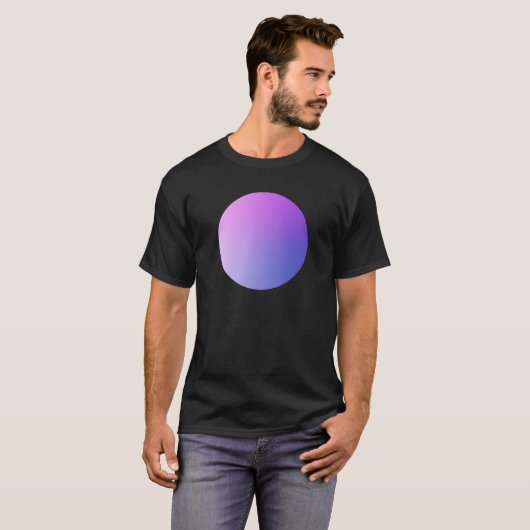 Paarse Gradiënt Cirkel Vignet Abstract Ontwerp T-shirt (Voorkant volledig)