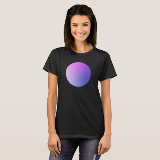 Paarse Gradiënt Cirkel Vignette Abstract Ontwerp T-shirt (Voorkant volledig)