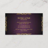 Paarse gradiënt en gouden metaalblik 2 Visitekaart Visitekaartje (Achterkant)