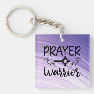 Paarse gradiënt-gebedster sleutelhanger