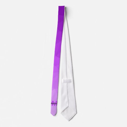 Paarse gradiënt geometrie mesh patroon Monogram Stropdas (Achterkant)