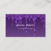 Paarse Gradient Glitter Modern Visitekaartje (Voorkant)