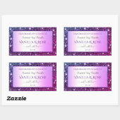 Paarse Gradient Glitter Product Verpakkingsetikett Rechthoekige Sticker (Vel)