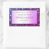 Paarse Gradient Glitter Product Verpakkingsetikett Rechthoekige Sticker (Tas)