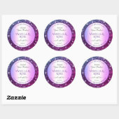 Paarse Gradient Glitter Product Verpakkingsetikett Ronde Sticker (Vel)
