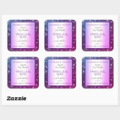 Paarse Gradient Glitter Product Verpakkingsetikett Vierkante Sticker (Vel)
