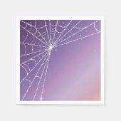 Paarse Gradiënt Glitterende Diamanten Spinnenweb Servet (Voorkant)