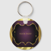 Paarse gradiënt + gouden Lijst accent Sleutelhanger (Voorkant)