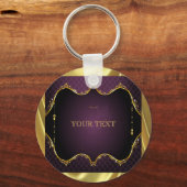 Paarse gradiënt + gouden Lijst accent Sleutelhanger (Voorkant)