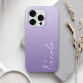 Paarse Gradiënt Handgeschreven Script Persoonlijk iPhone Hoesje