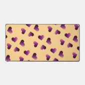 Paarse gradiënt harten patroon roze bureaumat (Voorkant)