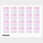 Paarse Gradiënt Lieve Oogbal Tekst Baby Shower Vierkante Sticker (Vel)