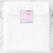 Paarse Gradiënt Lieve Oogbal Tekst Baby Shower Vierkante Sticker (Tas)