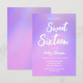 Paarse Gradiënt Moderne Trendy Sweet 16 Verjaardag Kaart (Voorkant / Achterkant)