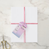 Paarse Gradiënt Mooie Oogbal Tekst Baby Shower Cadeaulabel (Met Touw)