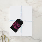 Paarse gradiënt nieuwjaar cadeaulabel (Met Touw)