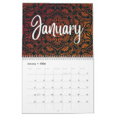 Paarse gradiënt Nieuwjaar met kleurrijke kerst Kalender (Jan 2026)