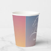 Paarse Gradiënt Ombre Script Bruidsdouche Papieren Bekers (Rechts)