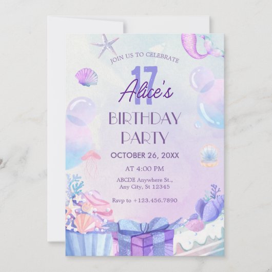 Paarse Gradiënt onder het zee Kaart (Voorkant)