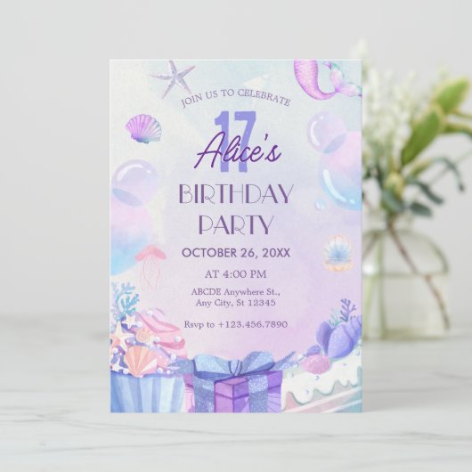 Paarse Gradiënt onder het zee Kaart (Staand voorkant)