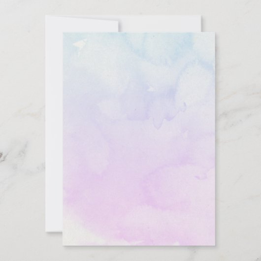 Paarse gradiënt onder het zeeen baby shower kaart (Achterkant)