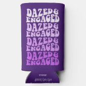 Paarse gradiënt Retro Typografie Seltzer Blikjeskoeler (Achterkant)