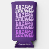 Paarse gradiënt Retro Typografie Seltzer Blikjeskoeler (Voorkant)