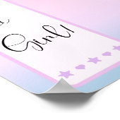Paarse Gradiënt Schattige Oogbal Baby Shower Welko Poster (Hoek)