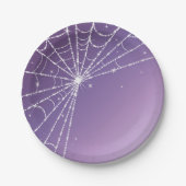 Paarse Gradient Sparkling Diamond Spider Web Papieren Bordje (Voorkant)