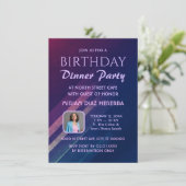 Paarse Gradient Verjaardag Diner Party Uitnodiging (Staand voorkant)