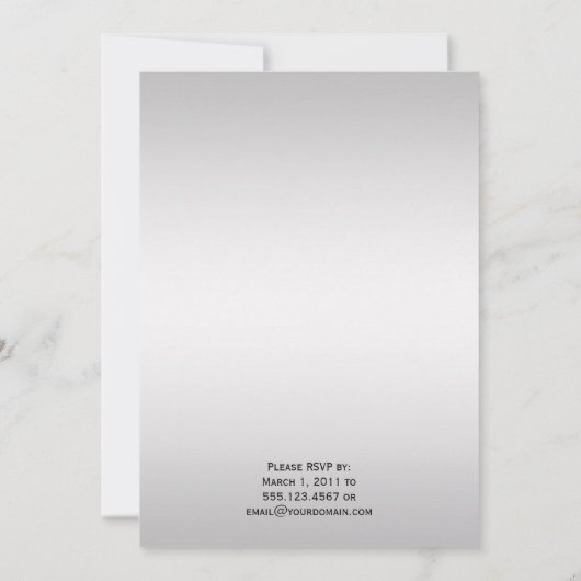 Paarse Gradiënt Zilver  Vlinders Bruiloft Kaart (Achterkant)