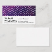 Paarse gradiëntachtergrond | Wavy-lijnpatroon Visitekaartje (Voorkant / Achterkant)