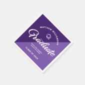 Paarse Graduatatie Vet Retro Script Muts Icoon Ret Servet (Hoek)
