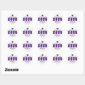 Paarse Graduatie Ronde Sticker (Vel)