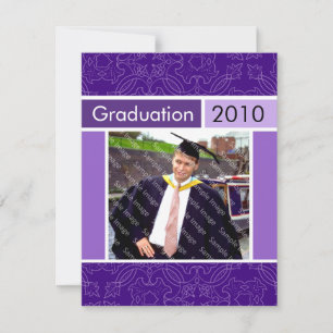 Paarse Graduatie-uitnodigingen van de Open House P Kaart