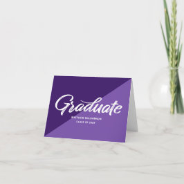 Paarse Graduatieretro Vet Schrift Hoofdletterpicto Bedankkaart