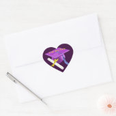 Paarse Graduation Cap Hart Stickers (Envelop)