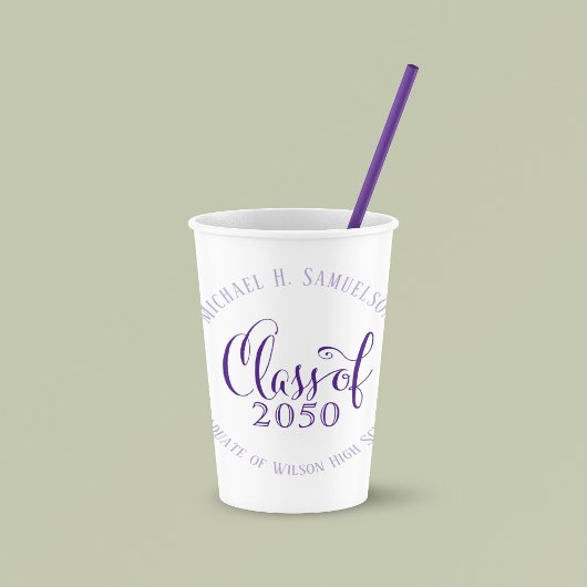 Paarse Graduation Party Classic Custom Papieren Bekers