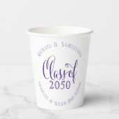 Paarse Graduation Party Classic Custom Papieren Bekers (Achterkant)