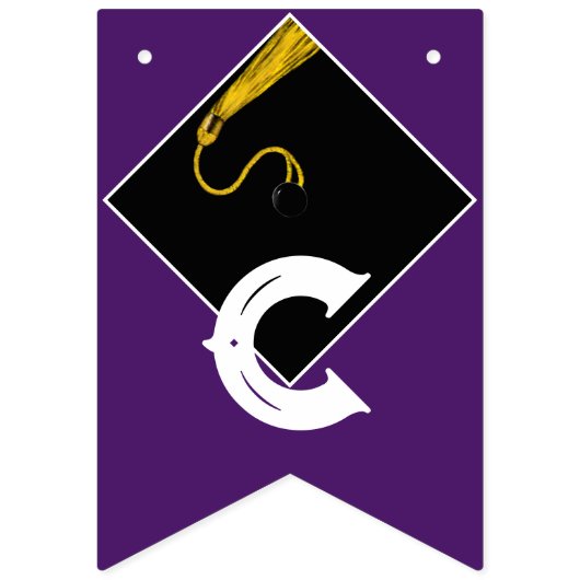 Paarse Graduation Party Congrats Decoration Vlaggetjes (Tweede vlag)