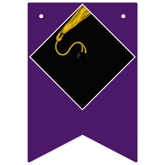 Paarse Graduation Party Congrats Decoration Vlaggetjes (Eerste vlag)